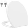 YEAUPE PRO Tavoletta WC Universale Forma O in PP, Chiusura Ammortizzata | Copriwater WC Sgancio rapido a pulsante, facile da pulire, 44,6 x 37,2 x 4,3 cm, compatibile WC standard domestici