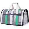 Treer Trasportino Pieghevole per Gatti e Cani Piccoli, Borsa da Passeggio Morbida per Animali Domestici, Viaggio in Aereo, Tracolla (33 * 25 * 22cm, Erba Verde)