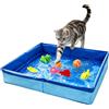 KEAGAN Giocattoli per piscina per gatti con pesce acqua nuoto pesci giocattoli per giochi d'acqua portatile gatto splash play piscina interattivo gatti giocattoli per infiniti Self Play Square