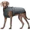 Kuoser, Cappotto invernale in tela per cani, giacca in pile riflettente e calda per cani di taglia piccola e media, cucciolata, giacca impermeabile e antivento con foro per pettorina, XS-3XL