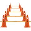 BUERPINKING Set di agility per cani, set di ostacoli per cani e bambini, 10 coni, altezza 23/32 cm, accessori di allenamento per esercizi di allenamento (arancione, 23 cm)