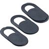 Pearl Set 3 Copri Webcam Universali Autoadesivi con Meccanismo Scorrevole Nero NX1383