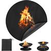 BlyeMichdi Tappetino Ignifugo Rotondo, 97x97cm Tappeto Ignifugo per Barbecue, Antiaderenti, Riutilizzabili, Portatile Tappetino Antifuoco con Borsa per Barbecue Griglia Braciere Stufa a Legna Camino