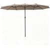 GarveeHome Ombrellone rettangolare grande, 4 m, per giardino, terrazza, funzionamento a manovella, protezione UV, antivento, senza base, colore cachi
