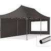 TOOLPORT 3x6m Gazebo Pieghevole con Laterali (finestre panoramiche), Premium Acciaio, Grigio Scuro
