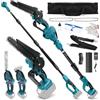 WingFly 8 Pollici Motosega a Batteria Telescopica & Tagliasiepi a Batteria Compatibile con Makita 18 V, 4-in-1 Kit Motosega e Taglia Siepe Giardino, Portata Massima Fino a 4,5 m