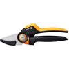 Fiskars Forbici da potatura a incudine, X-series PowerGear, P941 | Con impugnatura rotante, Rivestimento antiaderente, Lame in acciaio inox, 22,2 cm, Nero/Arancione, 1057174