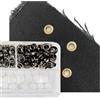 RERI Set occhielli neri 100 set Φ5 mm grommet kit occhielli con beccucci per lacci, vestiti, zaini, scarpe, pelle