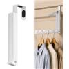 ONEJI Stendibiancheria Magnetico Da Porta, Appendiabiti Da Porta Pieghevole In Metallo, Stendibiancheria Da Interno Salvaspazio Per Lavanderia, Bagno E Armadio, Organizer Per Grucce Da Viaggio, Bianco