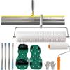 Aisny 8 pezzi Autolivellante per Pavimenti, Autolivellante per Cemento con 2 Rullo per Pavimento 23cm + 48cm Rastrello per Grandi Superfici 56cm Scarpe con Chiodi Lunghezza Punta 3cm e Asta Lunga 139cm