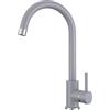 HOMEVELLO Rubinetto da Cucina CORE 35, grigio, Miscelatore 360°, Miscelatore da Cucina in Acciaio Inox per Lavello, Altezza: 35 cm, Parte Della Testa: Ceramica, Design Moderno