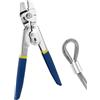 QWORK® Pinza per crimpare funi metalliche in acciaio inossidabile, per crimpare lenze da pesca, fino a 2.2 mm, con manici antiscivolo e funzione di taglio