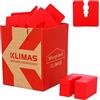 KLIMAS Distanziatori in plastica, 3 mm, 50 pezzi, set di distanziatori rossi, distanziatori per tasselli universali con 3 diametri, Ø 6/8/10 mm, distanziatori in PE