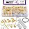 Swpeet, kit assortimento di 465 ganci per quadri, ganci per quadri, ganci, anelli a D, chiodi, viti ad occhiello, ganci a dente, ganci a dente di sega, filo in acciaio intrecciato per quadri