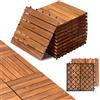 Jaxguom Piastrelle in legno di acacia, 1 m², 30 x 30 cm, resistenti alle intemperie, 6 listelli in legno di acacia, per terrazze, balcone, giardino (11 pezzi)