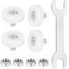 QUARKZMAN 25 mm Rotelle Box Doccia Cuscinetti Ruote Scorrevole Porta Universali con Vite e Chiave per Cassetti Portadocumenti Ricambi Fai Da Te Bianco, 4Pz