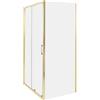 Beliani Box Doccia Vetro Temperato Cornice Alluminio oro 80 x 100 x 185 cm