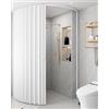 Generic Porta a fisarmonica curva per montaggio a soffitto Porta scorrevole in PVC, divisorio magnetico pieghevole per bagno, lavanderia, privacy, cancello temporaneo di dimensioni personalizzate