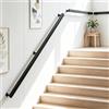 YUODIJIO Corrimano per Scale Interne, 60-600CM, Ringhiera per Scale Interne con Design Industriale, Antiscivolo e Confortevole, Passamano per Scale Interne Nero per Anziani, Bambini, Disabili (100CM)