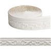 Chingcoo Bordatura autoadesiva 3D per parete e soffitto, modanature decorative, autoadesive, impermeabili, in schiuma XPE, per angoli linee, decorazione (bianco, 10 m x 8 cm x 5 mm)