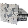 rivestiiltuogarage Piastrelle da Esterno ad Incastro WPC per Pavimentazione drenante Terrazzo, Balcone, Giardino,piscina, effetto legno antiscivolo base in PVC (VERA PIETRA, 8 PZ)