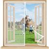 luyanxy Zanzariera Magnetica per Finestre 50x150 cm, Rete Fine Anti Insetti, Chiusura Automatica, Installazione Rapida senza Attrezzi, per Balcone, Terrazza e Cucina, Bianco
