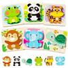 edutree Set di 6 puzzle in legno per bambini, giocattolo Montessori a forma di animali, per ragazze, ragazzi, giochi per bambini e regalo di compleanno, ideale per 1 2 3 anni, puzzle per bambini 2 anni