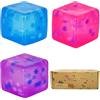 Copfeqyr 1 giocattolo da schiacciare a forma di fiocco di neve da 5 cm, per bambini e adulti, cubo antistress, in confezione regalo (blu) (3 pezzi)