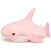 Herfair Peluche a forma di balena squalo, grande peluche giocattolo, cuscino decorativo, comodo per dormire per bambini, adulti, regalo di compleanno (rosa, 40 cm)