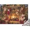 KEZXWCBMN Camino Decorazione Natalizia Puzzle 1000 Pezzi Puzzle per Adulti Teddy Bear Relax Casa Regalo 38x26cm/1000pcs