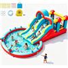 SEERFashion Castello Gonfiabile per Bambini con Scivolo d'acqua, Castello Gonfiabile XXL con Soffiatore, Castello Gonfiabile da Esterno, Pistola ad Acqua, Scivolo da Esterno, per Ogni Stagione, interno/esterno