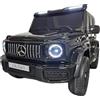 FINOOS Macchina elettrica per bambini Mercedes G63 2 posti 24V, 4 x 200W, totale 800W, AMG Auto elettrica per bambini a 2 posti con telecomando - Sedile in pelle e pneumatici Eva (Nero Metallizzato)