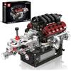 Mould King 10227 Mini kit modello motore V8, 787+ pezzi Motorizzato motore auto blocchi con cambio, struttura pistone funzionante e motore elettrico, modello di visualizzazione ingegneria meccanica