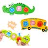 Afufu Giocattoli Sensoriali Pop It per Bambini 10+ Mesi - Dinosauro, Scuolabus e Bruco - Montessori per Abilità Motorie, Antistress, Giochi da Viaggio per Bambini e Bambine