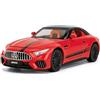 imtfzct 1:22 Mercedes-Benz SL63 modellino auto giocattolo pressofuso con pullback, luci e suoni, porte aperte, tetto convertibile, per bambini e collezionisti (rosso)
