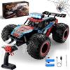KINSAM Spider Macchina Telecomandata per Bambini,Monster Truck Telecomandato LED Light 20 KM/H,1:18 Auto RC Car con 2 Batterie Ricaricabili,Regalo di Compeano Bambini 3 4 5 6 7 8 9 Anni Maschio,Regali Natale