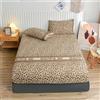 Mateju Lenzuola con Angoli a Motivo Leopardata per Letto Singolo, Matrimoniale, Una Piazza e Mezza, Lenzuolo sotto con Angoli Elasticizzato in Microfibra, Profondo 25 cm (120x200cm,Marrone)
