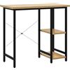 vidaXL Computerbureau 80x40x72 cm MDF metaal zwart lichteikenkleurig
