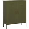 vidaXL Armadietto Verde Oliva 80x35x101,5 cm in Acciaio