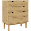 vidaXL Cassettiera OTTA 76,5x39,5x90 cm in Legno Massello di Pino