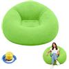 BOFITENG Divano gonfiabile e poltrona, pouf gonfiabile, divano da spiaggia con pompa ad aria, sedia a sdraio portatile per soggiorno, camera da letto, campeggio, all'aperto (verde)