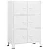 vidaXL Armadio Classificatore Industriale Bianco 75x40x115 cm Metallo