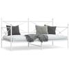vidaXL Dormeuse Senza Materasso Bianco 100x200 cm in Acciaio, Divano Letto con cassetti, Divano Letto, Divano Letto da Soggiorno