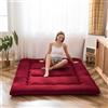 MAXYOYO Materasso futon giapponese imbottito, trapunto extra spesso, pieghevole, traspirante, letto per ospiti, materasso da campeggio (Bordeaux, singolo)