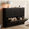 VOWNER Scarpiera Slim Portascarpe da Ingresso (Nero) 105x80x24 cm