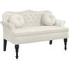 vidaXL Panca con Cuscini Crema 120,5x65x75 cm in Velluto