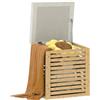 HOMCOM Cassapanca a doghe 40x40x47cm Legno Naturale | 54.76L sgabello portaoggetti, telaio in bambù naturale, fino a 120 kg