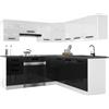 B BELINI GROUP Belini ITALIA 6 Cucina Angolare Componibile 360cm Bianco-Nero Lucido