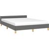 vidaXL Bedframe zonder matras stof donkergrijs 140x190 cm