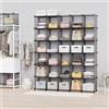 HOMIDEC Sistema di scaffalatura in plastica, 40 cubi, scarpiera modulare, armadio divisorio, organizer per vestiti, giocattoli per camera da letto, grigio
